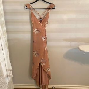 Lulus wrap high low floral dress